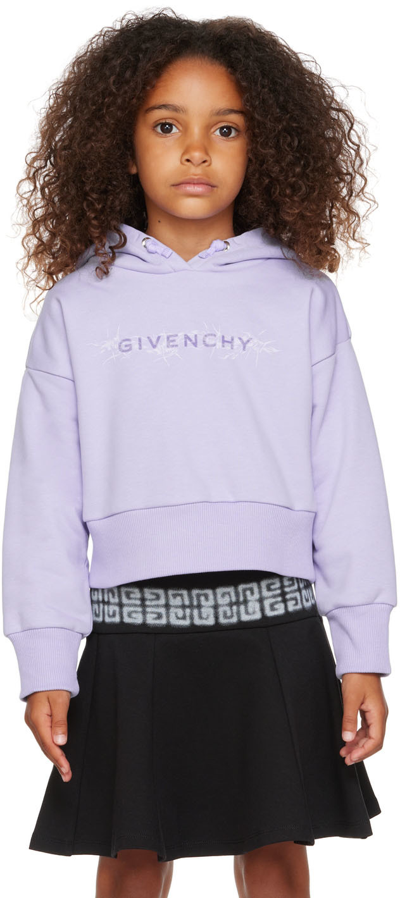 Givenchy Teen Girls Purple Logo Hoodie In 925 Lilac