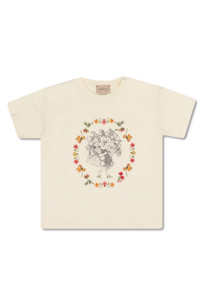 Gucci Babies' Frederick Warne Fairy-print T-shirt In Ivory