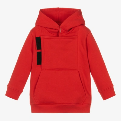 Givenchy Teen Red Velcro Logo Hoodie