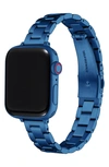 The Posh Tech Sloan Stainless Steel Skinny Apple Watch® Bracelet Watchband In Blue