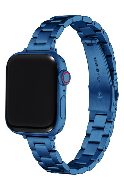 The Posh Tech Sloan Stainless Steel Skinny Apple Watch® Bracelet Watchband In Blue