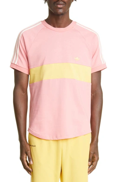 Adidas X Wales Bonner Slim Fit Colorblock Organic Cotton T-shirt In Pink