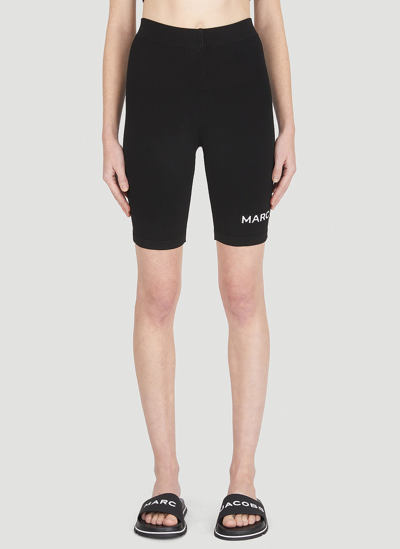 Marc Jacobs Viscose Blend Shiny Biker Shorts In Black