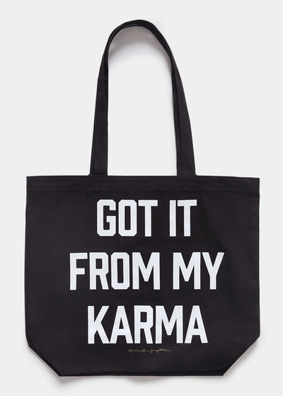 Spiritual Gangster Got It From My Karma Cotton Canvas Tote In Vintage Black