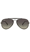 Ray Ban Ray-ban Original Brow Bar Aviator Sunglasses, 58mm In Black/green Solid