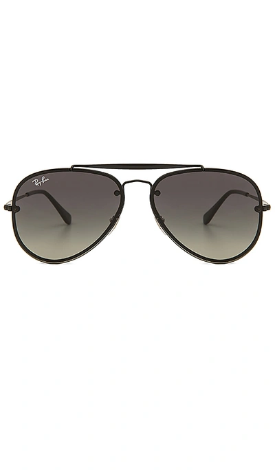 Ray Ban Ray-ban Original Brow Bar Aviator Sunglasses, 58mm In Black Polar