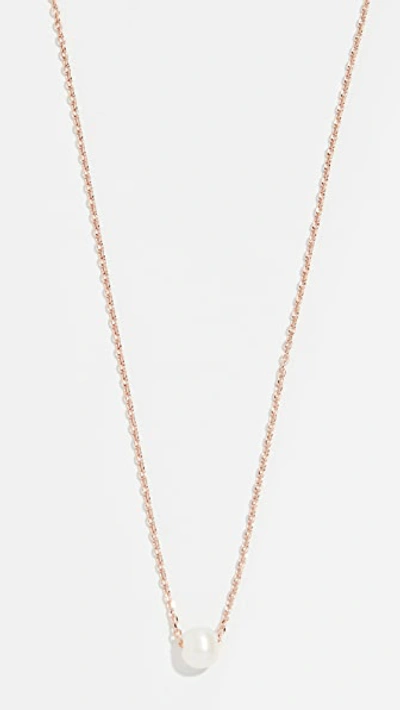 Cloverpost Freshwater Cultured Pearl Necklace In Rose Gold/pearl