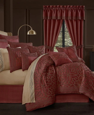 Five Queens Court Chianti 4 Piece Comforter Set, Queen Bedding In Red