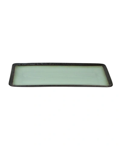Euro Ceramica Diana Rectangular Serving Platter In Turquoise/gray