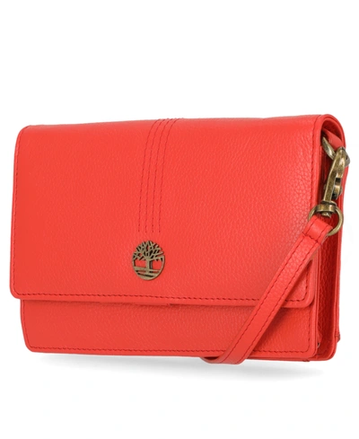 Timberland Women's Rfid Leather Crossbody Bag Wallet Purse In Spicy