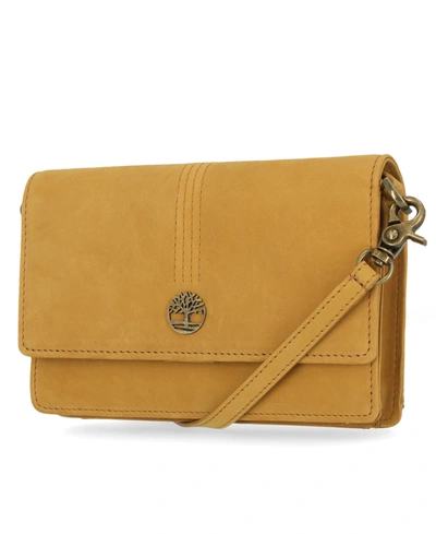 Timberland Women's Rfid Leather Crossbody Bag Wallet Purse In Wheat