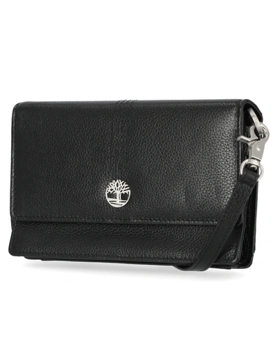 Timberland Women's Rfid Leather Crossbody Bag Wallet Purse In Black