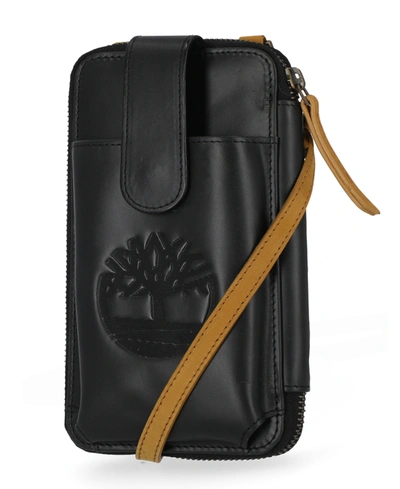 Timberland Rfid Leather Phone Crossbody Wallet Bag In Black