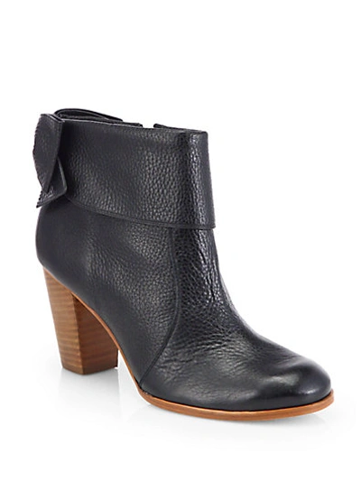 Kate Spade Lanise Bow Leather Ankle Boots In Black | ModeSens