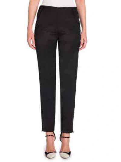 Giorgio Armani Straight-leg Ankle Pants In Black