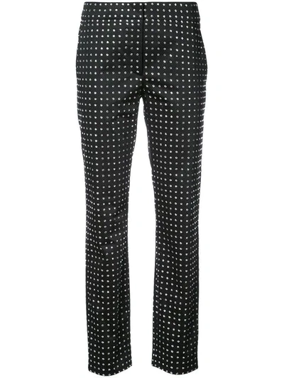Moschino Swarovski Crystal Tailored Trousers In Black