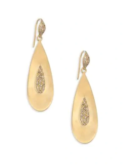Bavna 18k Gold Teardrop Earrings In Yellow Gold