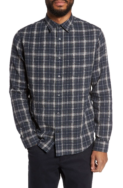 Vince Double Face Long Sleeve Button-down Shirt In New Coastal Blue