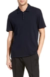 Vince Raw Edge Short Sleeve Polo Shirt In New Coastal Blue