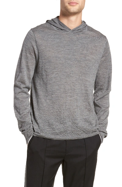 Vince Regular Fit Wool Pullover Hoodie In H. Cinder