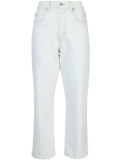 Proenza Schouler Pswl Cropped Straight Jeans In Neutrals