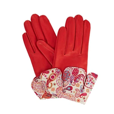 Gizelle Renee Palesa Red Leather Gloves With Md Liberty Tana Lawn