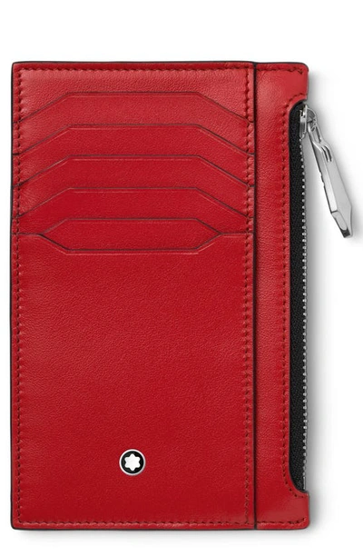 Montblanc Meisterstück Pocket Holder 8cc With Zipped Pocket In Red