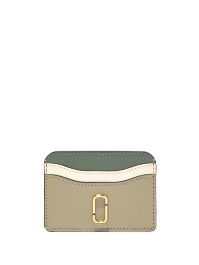 Marc Jacobs The Snapshot Card Case In Silver Sage Multi/gold