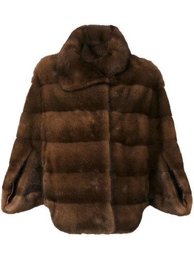 Liska Demibuff Fur Coat In Brown