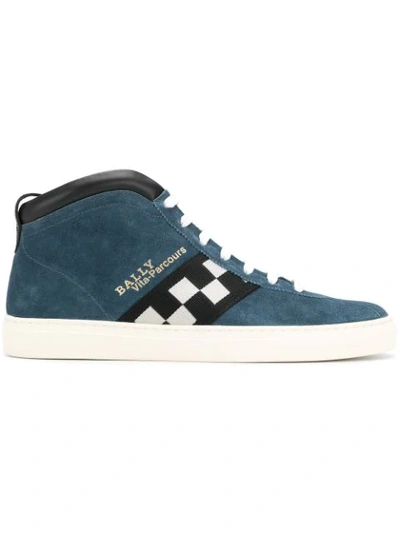 Bally Vita-parcours Retro Leather High-top Sneakers In Ocean