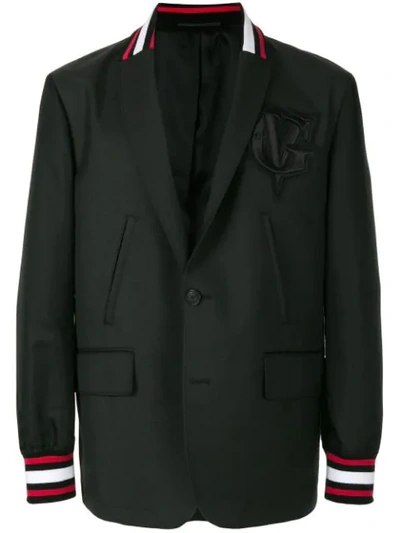 Givenchy Contrast Trim Felpa Hybrid Jacket In Black