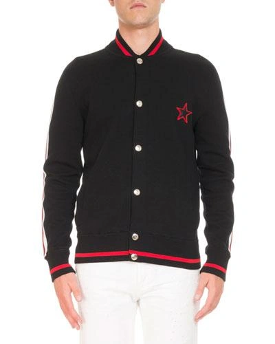 Givenchy Contrast Knit Bomber Jacket, Black, Xs