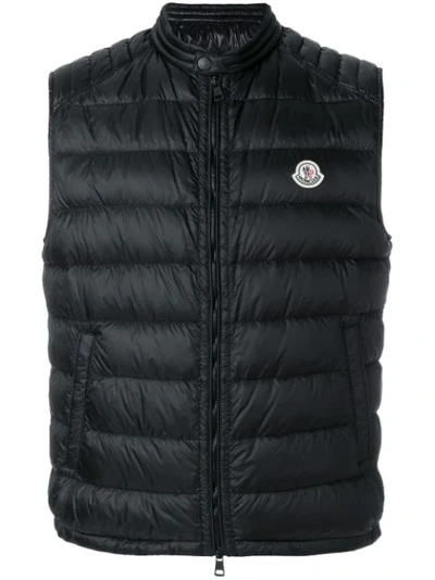 Moncler Classic Sleeveless Gilet In Black