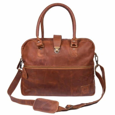 Mahi Leather Leather Cornell Satchel Briefcase In Vintage Brown