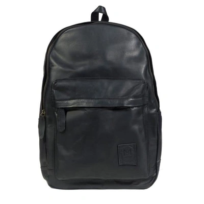 Mahi Leather Leather Classic Backpack Rucksack In Black Leather