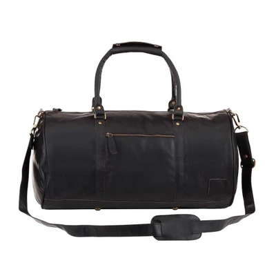 Mahi Leather Leather Weekend Classic Duffle/holdall - Overnight/gym Bag In Black
