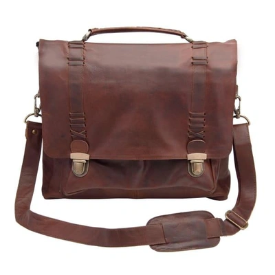 Mahi Leather Leather Classic Satchel Messenger Bag In Vintage Brown