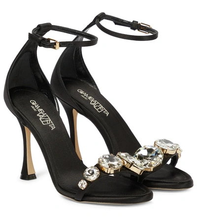 Giambattista Valli Diamond Clash Embellished Sandals In Black
