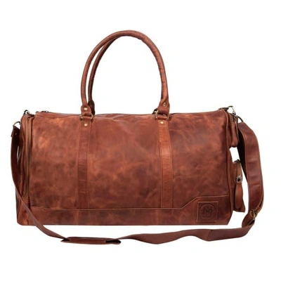 Mahi Leather Leather Columbus Holdall/duffle Weekend/overnight Bag In Vintage Brown