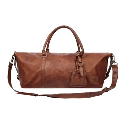 Mahi Leather Leather Long Armada Duffle Large Weekend/overnight Holdall Bag In Vintage Brown
