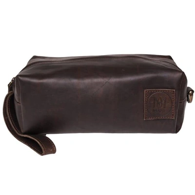 Mahi Leather Leather Classic Toiletry Bag Dopp Kit Vintage Mahogany