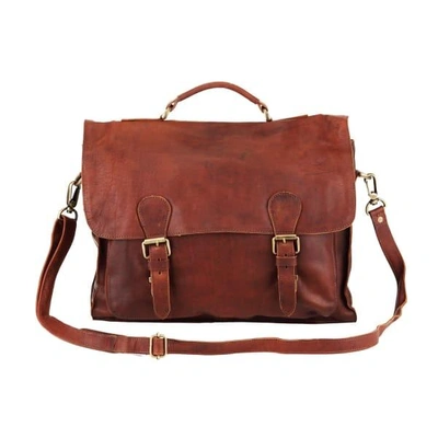 Mahi Leather Brown Leather Messenger Satchel Bag