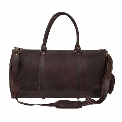 Mahi Leather Leather Columbus Holdall/duffle Weekend/overnight Bag In Vintage Mahogany