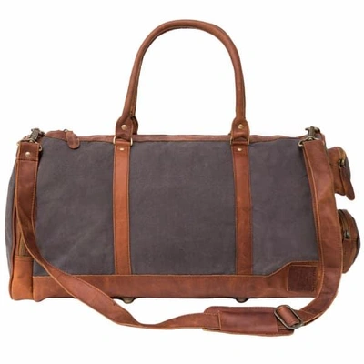 Mahi Leather Canvas Leather Columbus Holdall Bag In Grey