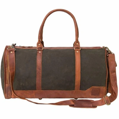Mahi Leather Canvas & Leather Columbus Holdall In Forest Green