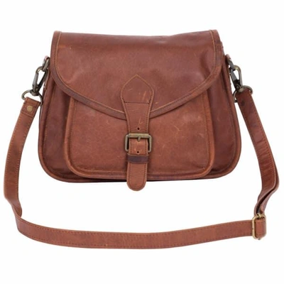 Mahi Leather Classic Saddle Bag In Vintage Brown Leather