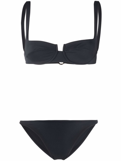 Reina Olga Sleeveless Bikini Set In Black