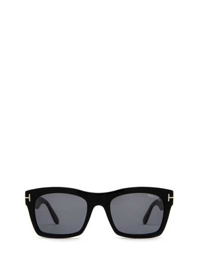 Tom Ford Eyewear Square Frame Sunglasses In Shiny Black