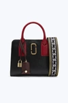 Marc Jacobs Little Big Shot Saffiano-leather Shoulder Bag In Black/chianti/gold