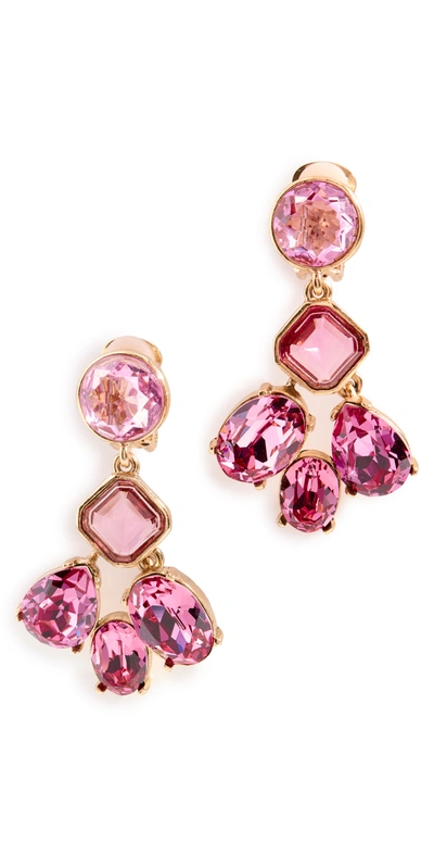 Oscar De La Renta Crystal Cocktail Earrings In Rose